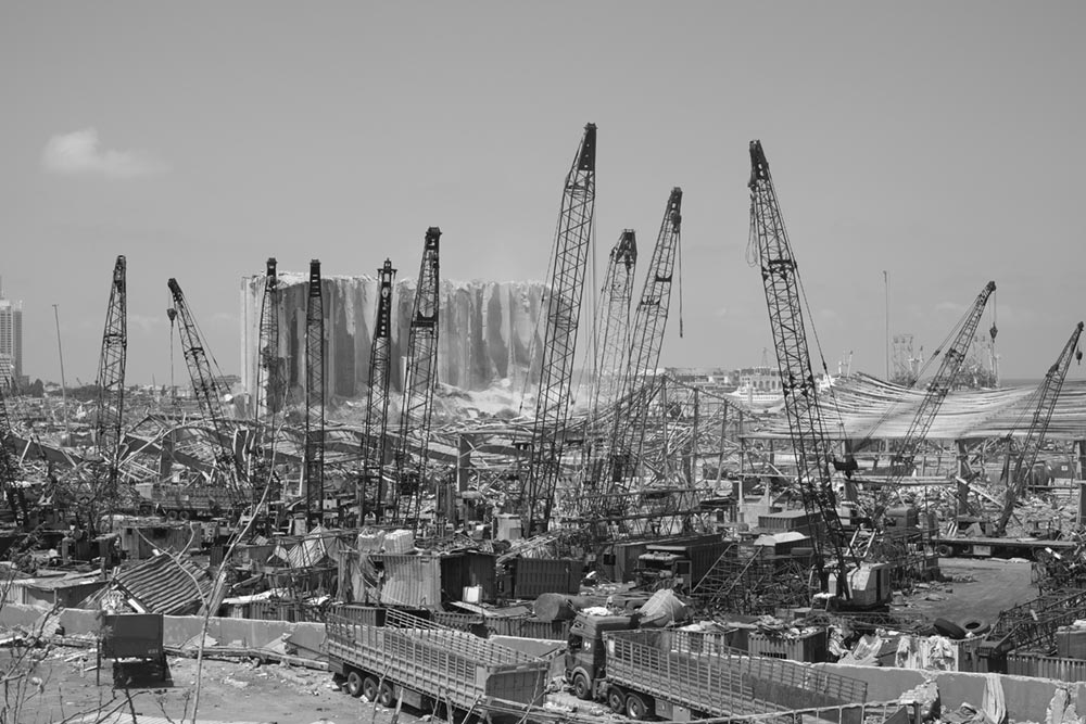 Port of Beirut Explosion. Photo taken days after the explosion.